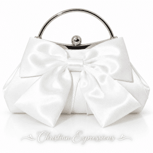 First Communion Clutch Purse with Large Satin Bow