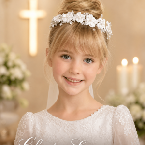 First Communion Floral Crown Wreath Headpiece