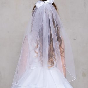 First Communion Veil with Satin Bow