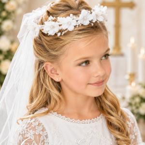 First Communion Wreath with Maria Veil