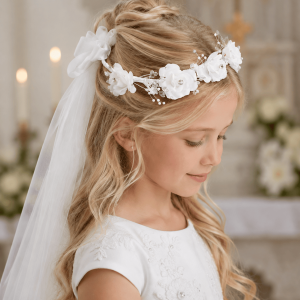 First Communion Wreath with Maria Veil
