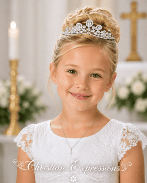 Dainty Rhinestone First Communion Tiara for Girls