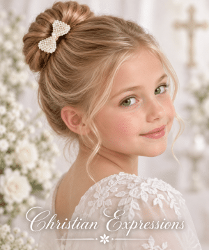 Pearl Bow First Communion Hair Clip