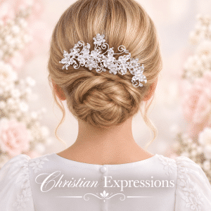 First Communion Flowers & Butterfly Crystal Rhinestone Tiara