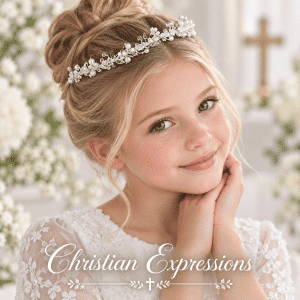 First Communion Pearl & Rhinestone Flower Tiara Hairband