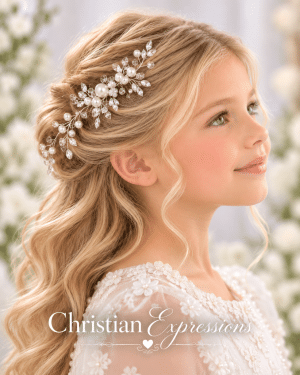 Crystal Flowers and Pearls First Communion Hair Comb