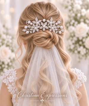 Elegant Flower Pearls First Communion Hair Comb