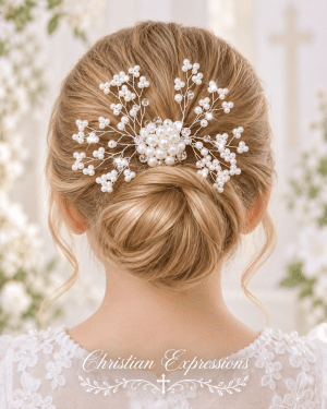 First Communion Crystal Pearl Spray Tiara