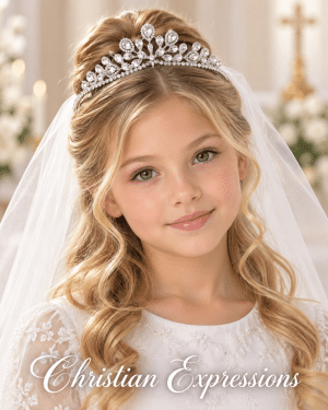 Teardrop Rhinestone First Communion Baroque Tiara