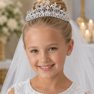 First Communion Metal Tiara with Rhinestones