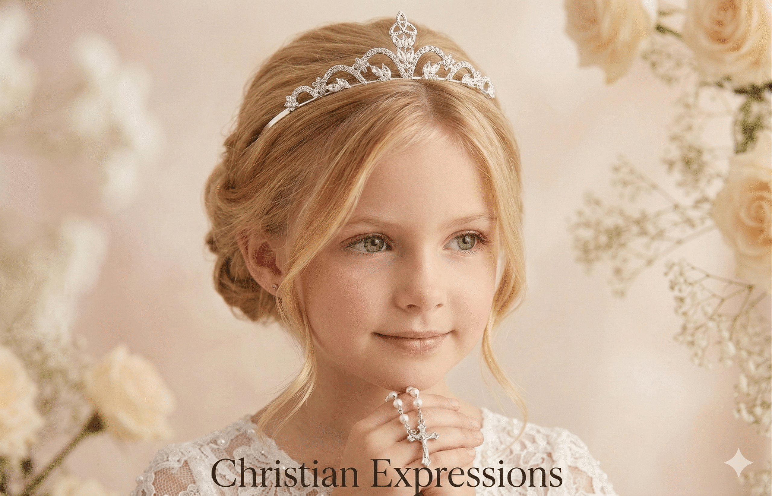 Irish Claddagh Trinity Knot First Communion Tiara - Image 2