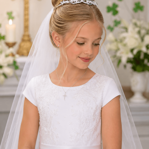 Irish First Communion Tiara with Celtic Trinity Knot