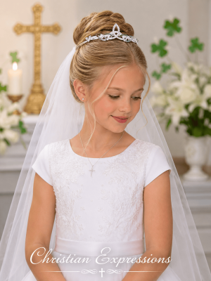 Irish First Communion Tiara with Celtic Trinity Knot