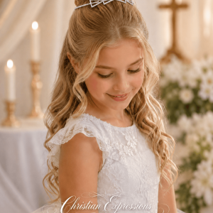 Rhinestone Ribbon First Communion Hairband