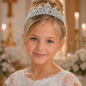 Silver Antique Rhinestone First Communion Tiara