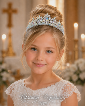 Silver Antique Rhinestone First Communion Tiara
