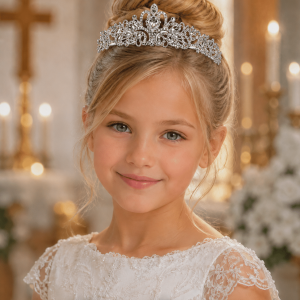 Silver Aurora Borealis Rhinestone First Communion Tiara