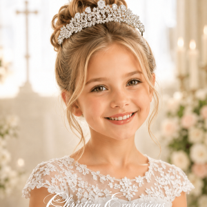 Antique Rhinestone First Communion Tiara for Girls