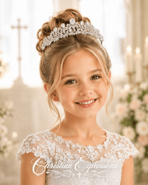 Antique Rhinestone First Communion Tiara for Girls