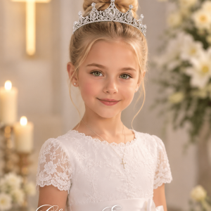 Antique Rhinestone First Communion Tiara for Girls
