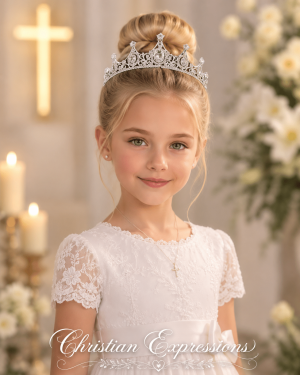 Antique Rhinestone First Communion Tiara for Girls