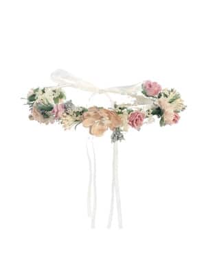First Communion Multicolor Floral Crown Headpiece - Image 2