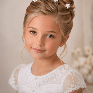 First Communion Pearl Flower Hairpins Set of 4